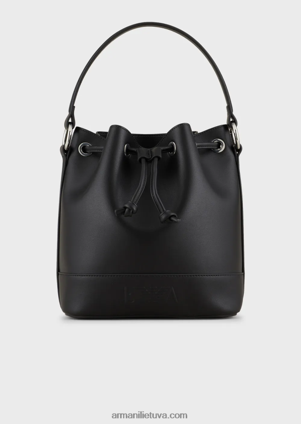 moterys juodas Armani kibiro krepšys su petnešėlėmis 02482X740