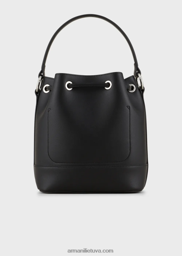 moterys juodas Armani kibiro krepšys su petnešėlėmis 02482X740