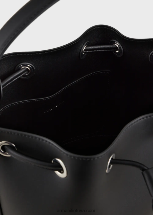 moterys juodas Armani kibiro krepšys su petnešėlėmis 02482X740