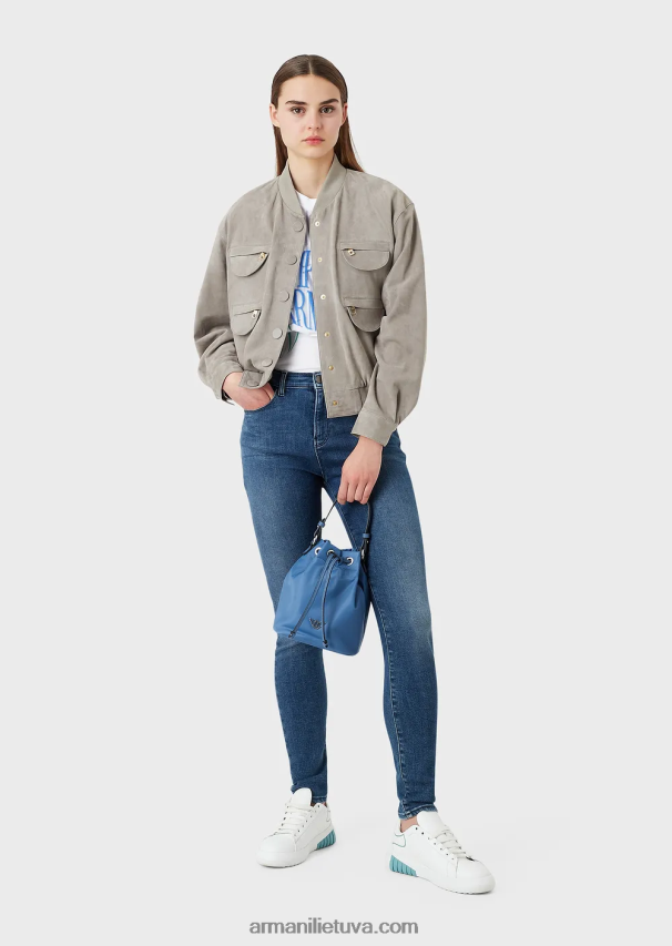 moterys žydros spalvos Armani Kelionių reikmenų perdirbtas nailoninis kibiras 02482X741