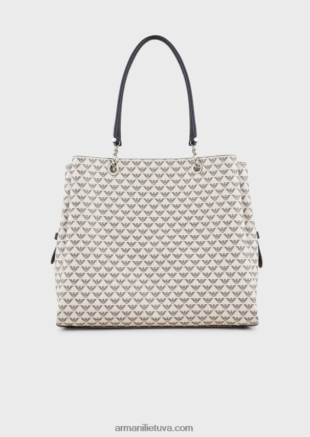 moterys mėlynas logotipas Armani visas erelis pirkėjo krepšys su erelio žavesiu 02482X723