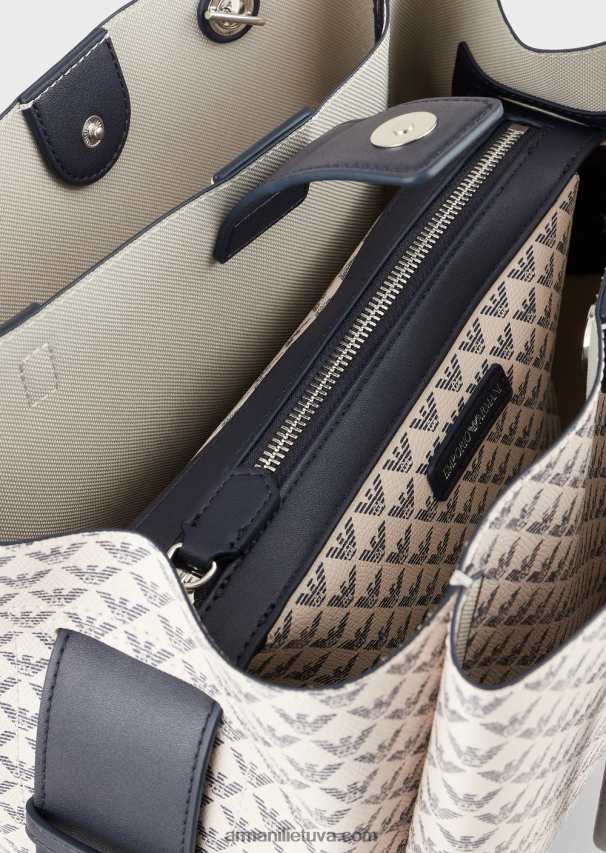 moterys mėlynas logotipas Armani visas erelis pirkėjo krepšys su erelio žavesiu 02482X723