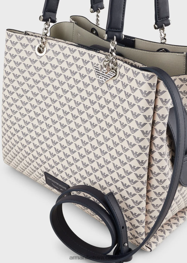 moterys mėlynas logotipas Armani visas erelis pirkėjo krepšys su erelio žavesiu 02482X723