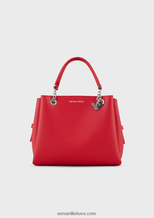 moterys raudona Armani palmellato odos efekto rankinė su erelio žavesiu 02482X728