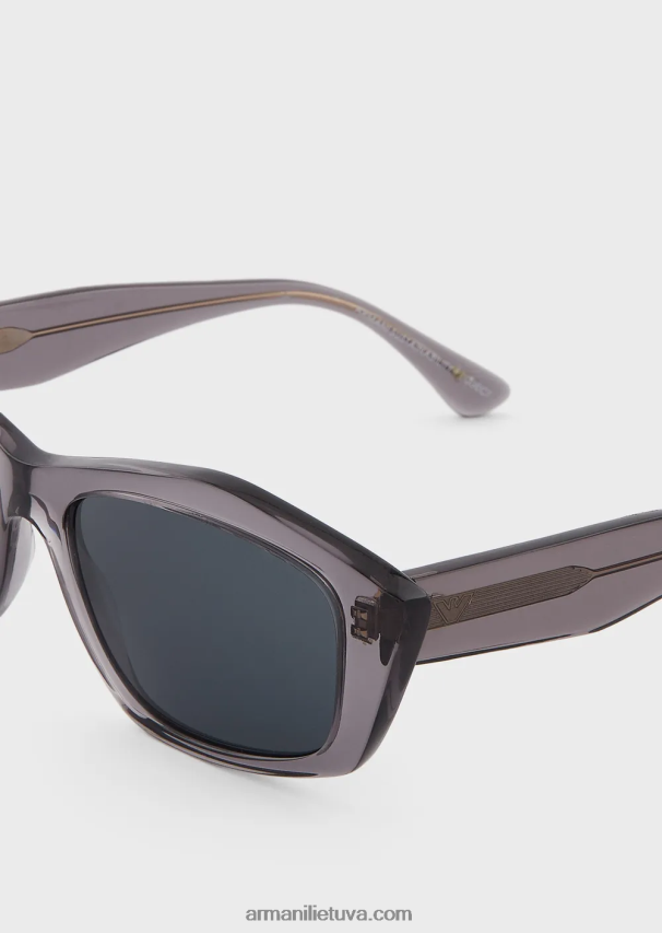 moterys grigio scuro Armani netaisyklingos formos saulės akiniai 02482X954