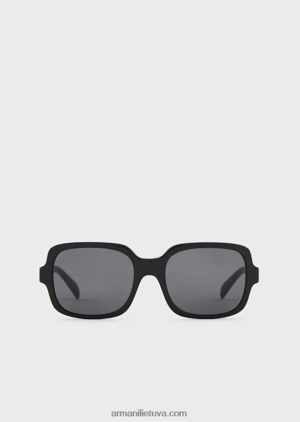 moterys juodas Armani kvadratiniai akiniai nuo saulės 02482X955