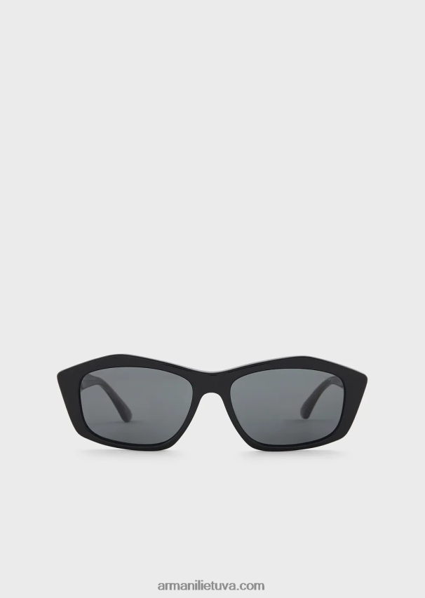 moterys juodas Armani netaisyklingos formos saulės akiniai 02482X930