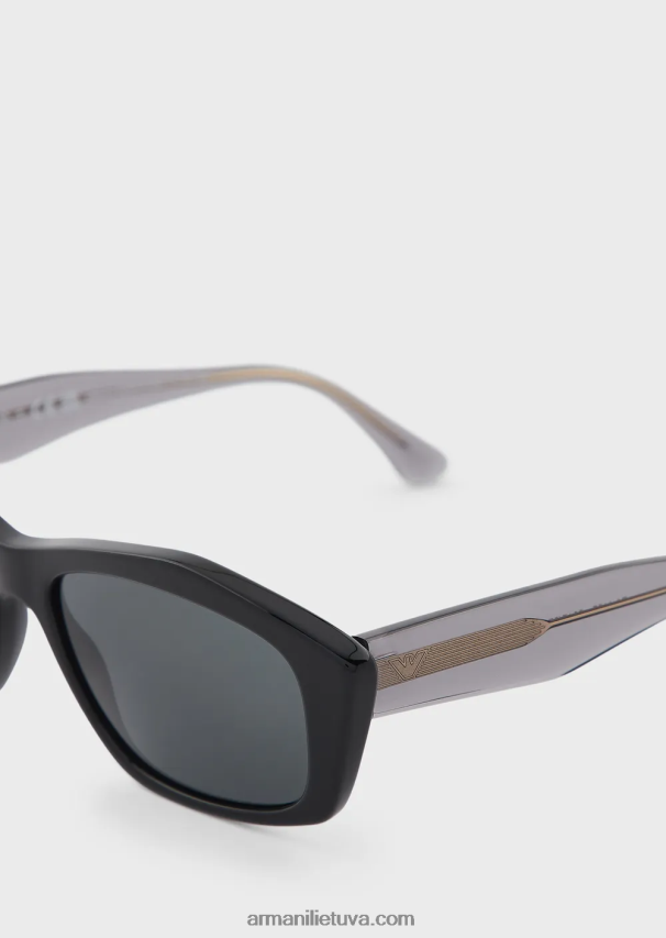 moterys juodas Armani netaisyklingos formos saulės akiniai 02482X930