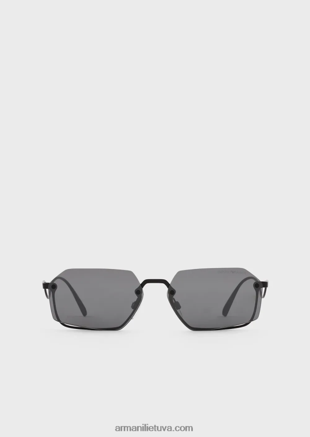 moterys juodas Armani stačiakampiai saulės akiniai 02482X928