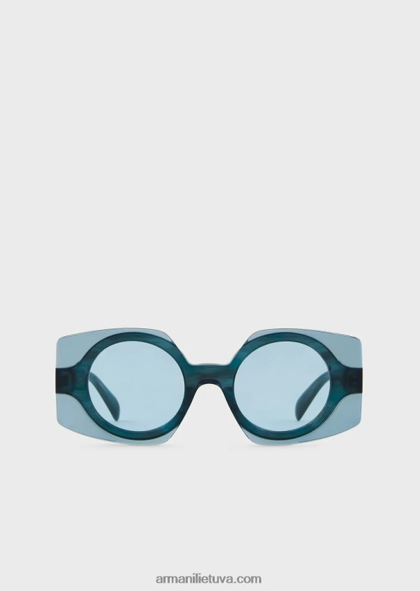 moterys mėlyna Armani kvadratiniai akiniai nuo saulės 02482X981