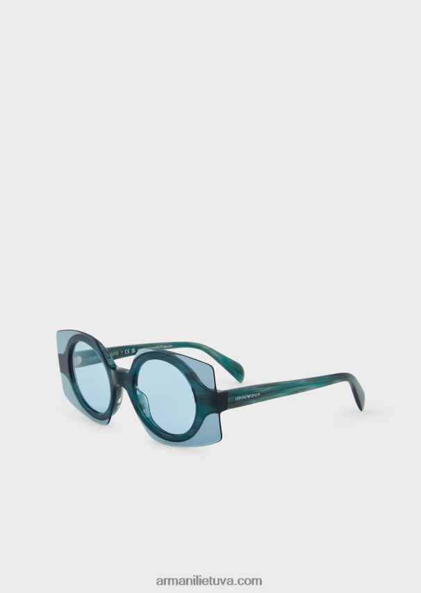 moterys mėlyna Armani kvadratiniai akiniai nuo saulės 02482X981