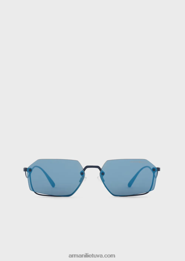 moterys mėlyna Armani stačiakampiai saulės akiniai 02482X945