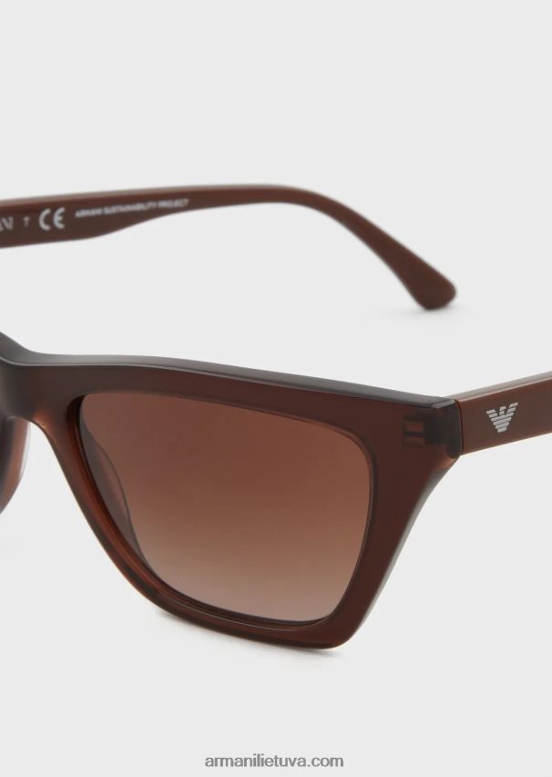 moterys rudas Armani katės akių akiniai nuo saulės 02482X937