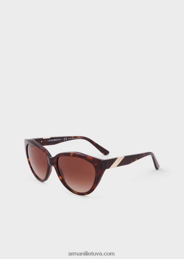 moterys tamsiai rudas Armani drugelio formos akiniai nuo saulės 02482X940