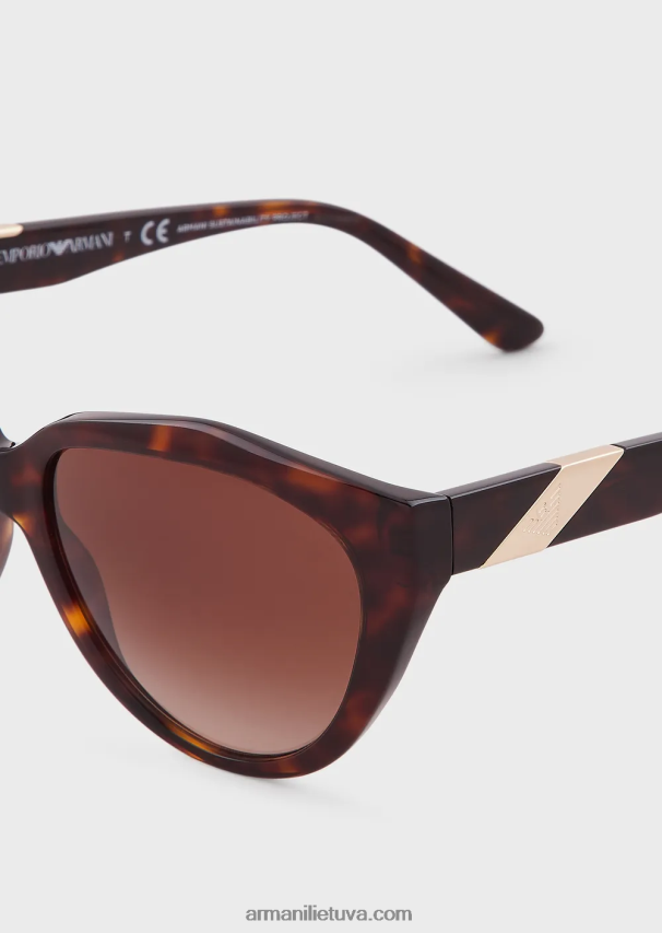 moterys tamsiai rudas Armani drugelio formos akiniai nuo saulės 02482X940