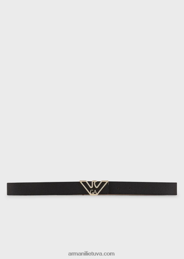 moterys juodas Armani diržas su elnio atspaudo erelio plokštele 02482X753