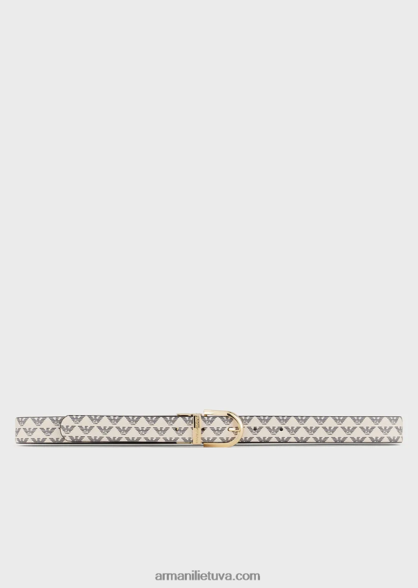 moterys mėlynas logotipas Armani viso erelio dvispalvis apverčiamas diržas 02482X747