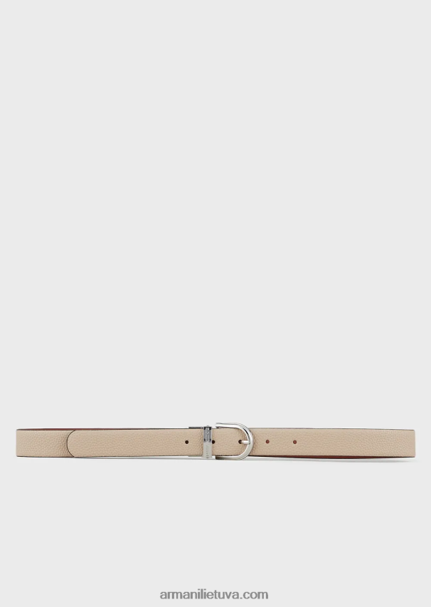 moterys smėlio spalvos Armani apverčiamas dviejų spalvų diržas su elnio raštu 02482X749