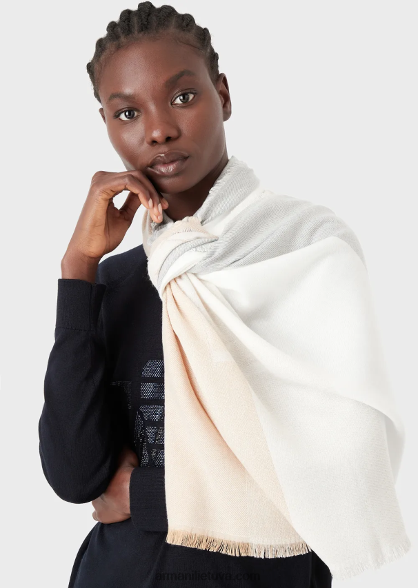 moterysArmani horizontalus dryžuotas raštas su žakardo logotipu 02482X868