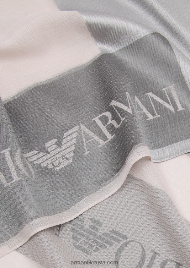 moterys pilka Armani acetato mišinio pavogė su devore plokštėmis 02482X861