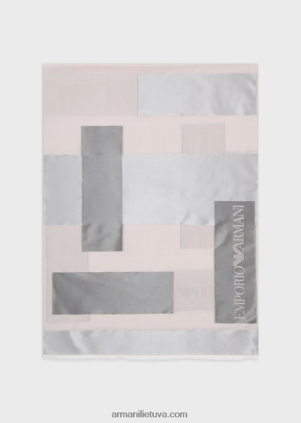 moterys pilka Armani acetato mišinio pavogė su devore plokštėmis 02482X861