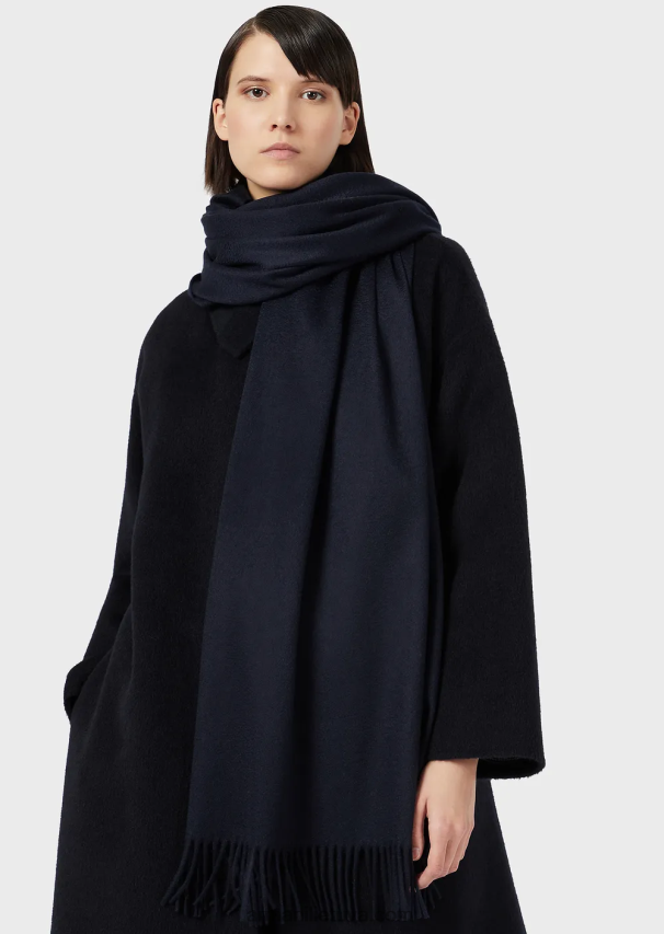 moterys tamsiai mėlyna Armani casentino kašmyro šalikas 02482X877