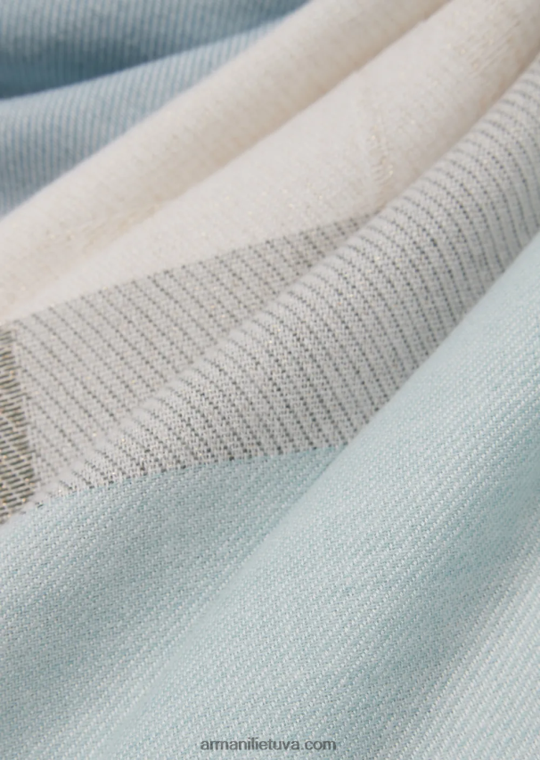 moterys vandens mėlyna Armani horizontalus dryžuotas raštas su žakardo logotipu 02482X866