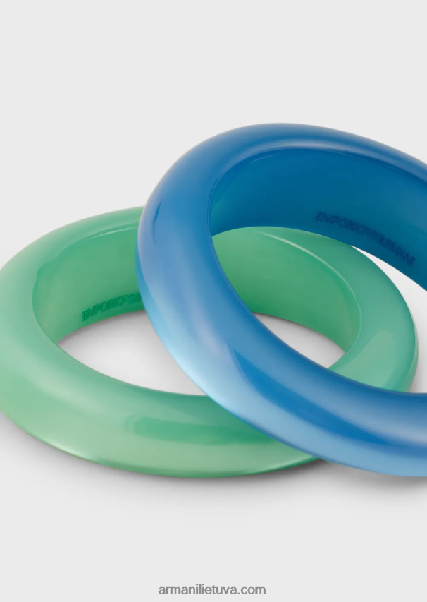 moterysArmani 2 dviejų spalvų organinio stiklo apyrankių rinkinys 02482X855