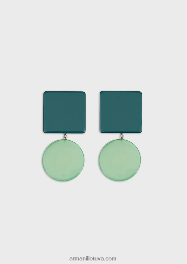 moterysArmani dervos pakabukai auskarai su geometriniais elementais 02482X810