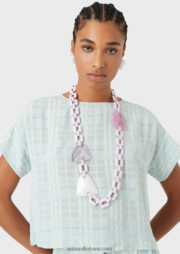 moterysArmani didelių gabaritų grandinės karoliai su organinio stiklo akmenimis 02482X811