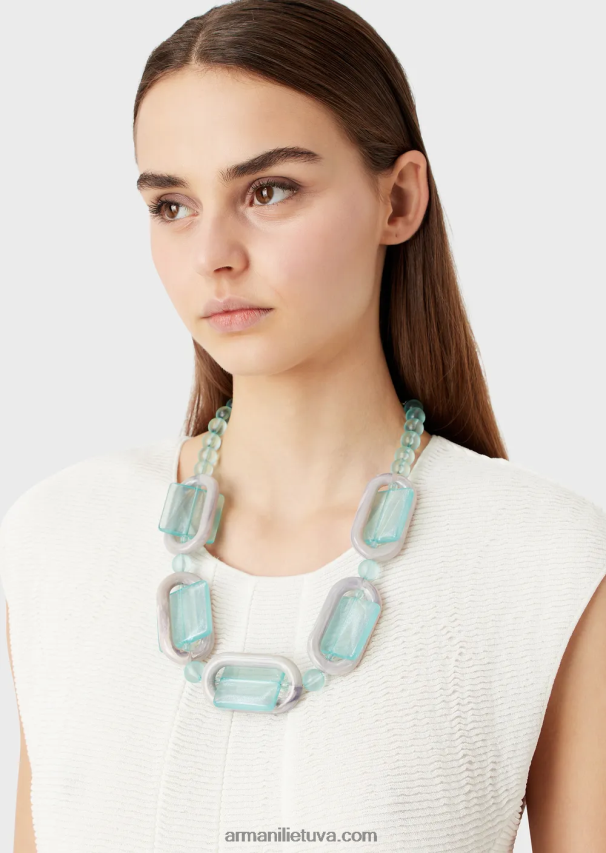 moterysArmani karoliai su organinio stiklo sferomis ir geometrinėmis detalėmis 02482X808