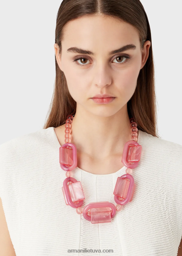 moterysArmani karoliai su organinio stiklo sferomis ir geometrinėmis detalėmis 02482X809