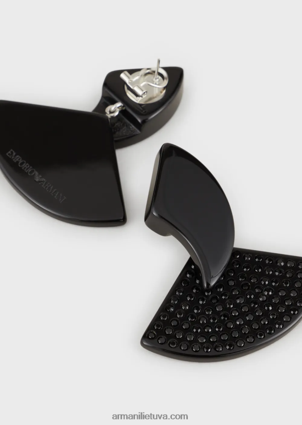 moterysArmani organinio stiklo pakabinami auskarai su swarovski kristalais 02482X813