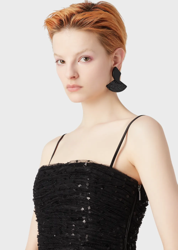 moterysArmani organinio stiklo pakabinami auskarai su swarovski kristalais 02482X813