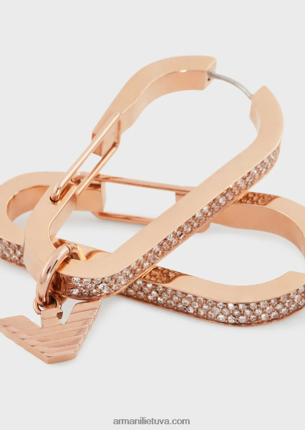 moterysArmani rožinio aukso atspalvio nerūdijančio plieno auskarai 02482X795