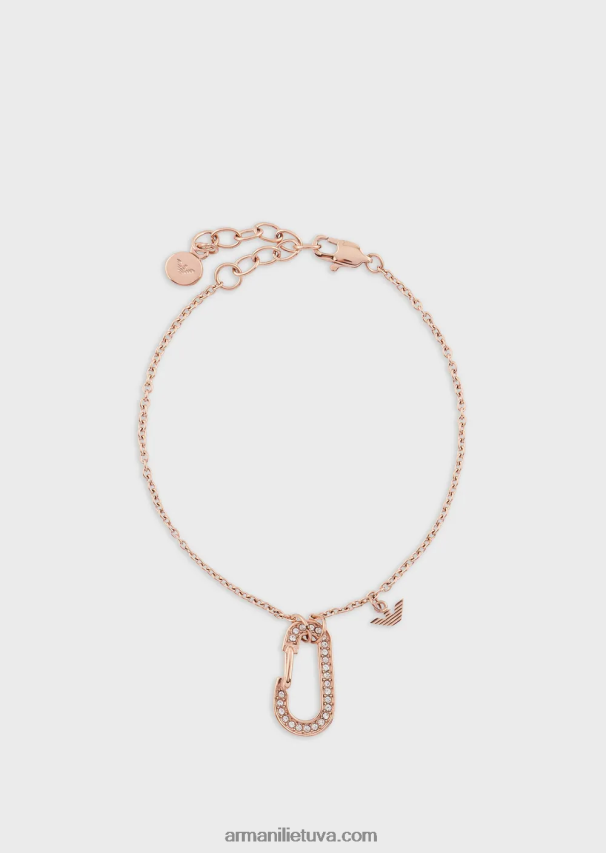 moterysArmani rožinio aukso atspalvio nerūdijančio plieno grandinės apyrankė 02482X796
