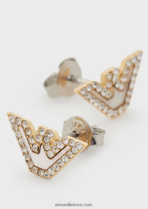 moterys auksas Armani aukso atspalvio nerūdijančio plieno perlamutriniai auskarai 02482X825