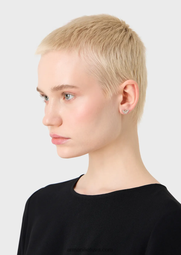 moterys auksas Armani aukso atspalvio nerūdijančio plieno perlamutriniai auskarai 02482X825