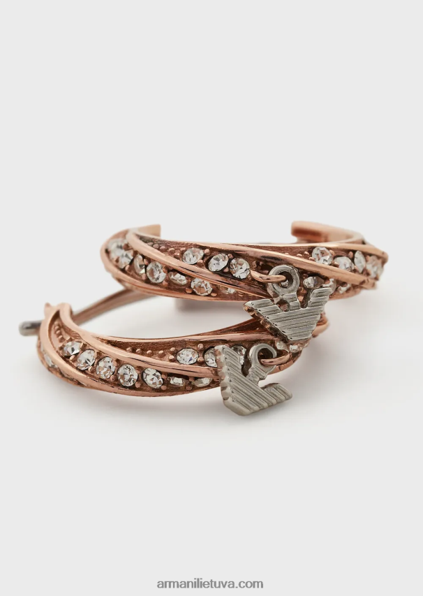 moterys daugiaspalvis Armani dviejų spalvų nerūdijančio plieno auskarai 02482X835