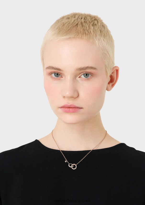 moterys daugiaspalvis Armani dviejų spalvų nerūdijančio plieno grandinėlės karoliai 02482X837