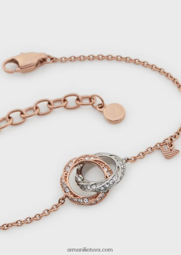 moterys daugiaspalvis Armani dviejų spalvų nerūdijančio plieno grandinės apyrankė 02482X836