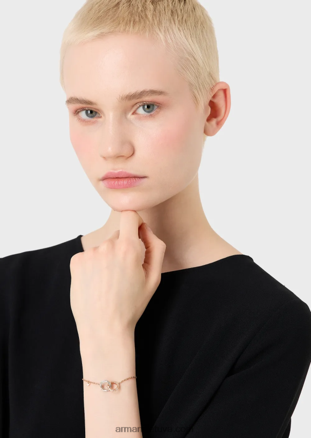 moterys daugiaspalvis Armani dviejų spalvų nerūdijančio plieno grandinės apyrankė 02482X836