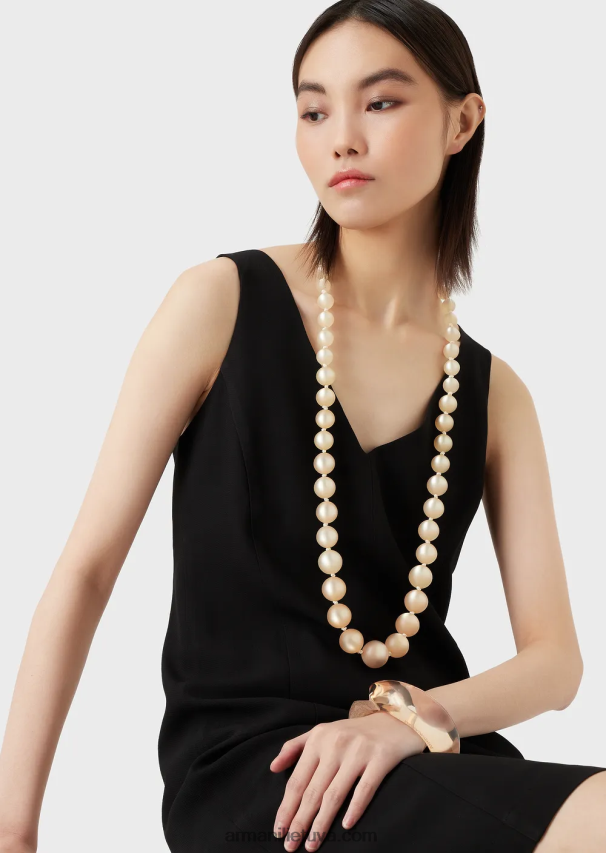 moterys nuogas Armani mišri blizgios ir matinės dervos apyrankė 02482X806