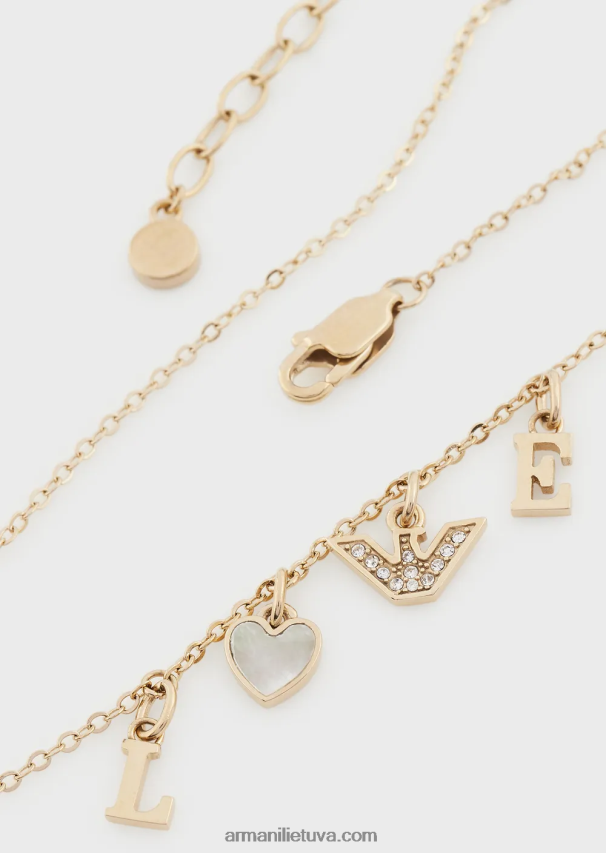 moterys rozinis auksas Armani baltos spalvos perlamutro komponentų karoliai 02482X786