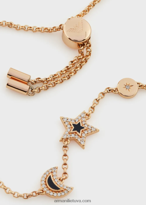 moterys rozinis auksas Armani mėlynos spalvos lako komponentų apyrankė 02482X848