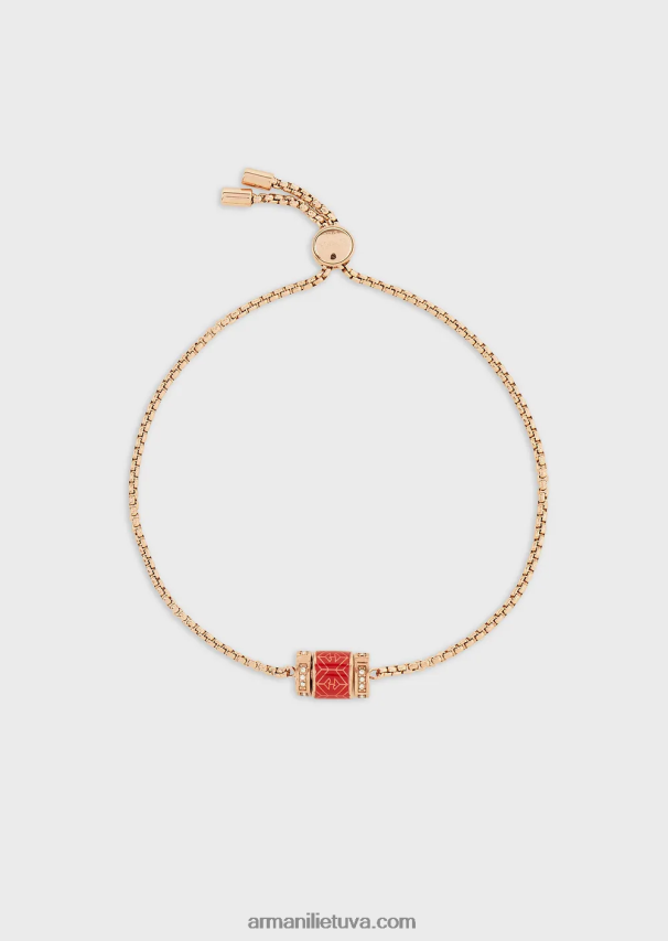 moterys rozinis auksas Armani raudono lako apyranke 02482X842