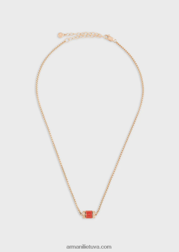 moterys rozinis auksas Armani raudono lako karoliai 02482X841