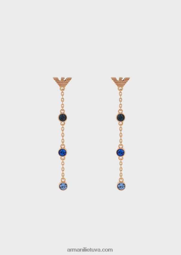 moterys rozinis auksas Armani rožinio aukso atspalvio žalvario auskarų rinkinys 02482X850