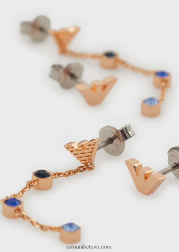 moterys rozinis auksas Armani rožinio aukso atspalvio žalvario auskarų rinkinys 02482X850