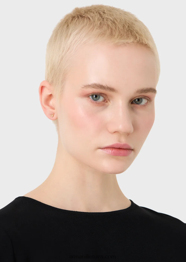 moterys rozinis auksas Armani rožinio aukso atspalvio žalvario auskarų rinkinys 02482X850